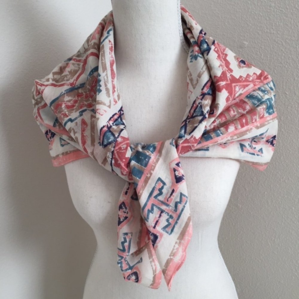 Vintage Axcess Geometric Pattern Scarf-Italian Made